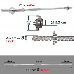 Helix Chrome Spinlock Bar 120 CM - 1