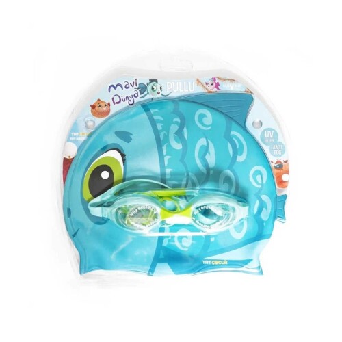 Helix Goggles and Cap Set - TRT Children's Blue World - 1