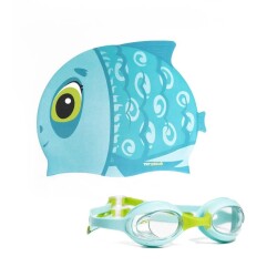 Helix Goggles and Cap Set - TRT Children's Blue World - 2
