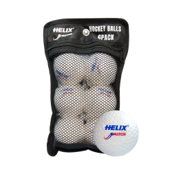 Helix Hockey Match Balls, Pack of 6, White - 2