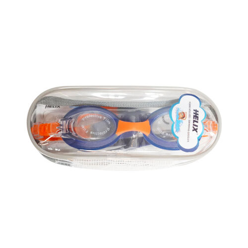 Helix Kids Swimming Goggles - Navy Blue/Orange - 2