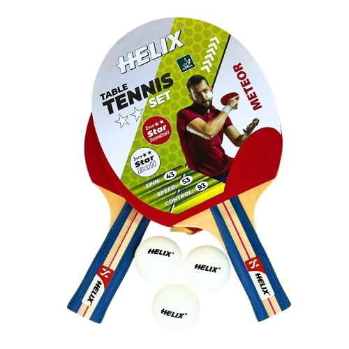 Helix Meteor 2 Star Table Tennis Racket Set - 1