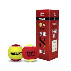 Helix Tennis Balls, 4-7 years, 3-pack, HT-300, TTF & ITF Approved. - Helix