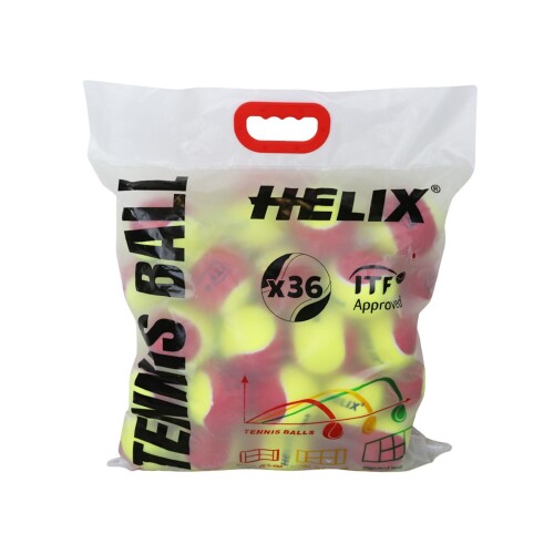 Helix Tennis Balls, 4-7 years, Pack of 36, HT-800, ITF Approved. - 1