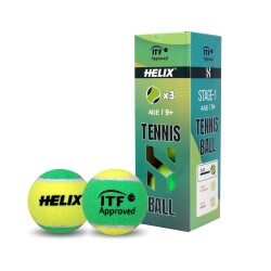 Helix Tennis Balls, 9+ Years, Pack of 3, HT-100, Green, TTF & ITF Approved. - Helix