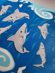 NARA - Nara Çocuk Plaj Matı 150x60x0.4 cm - Köpek Balığı Baskılı - Mavi (1)