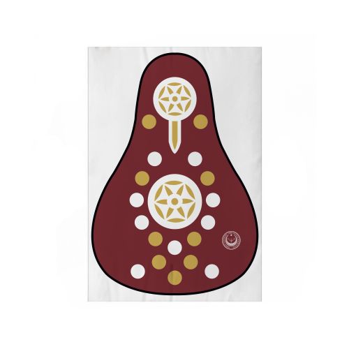 Ottoman Puta Vinyl Target Face Outdoor Burgundy - 1