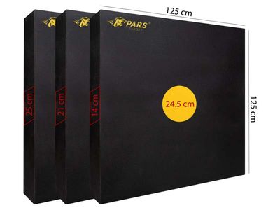 Pars Hedef Minderi 125X125X14 Cm Göbek 24,5 Cm Siyah - 2