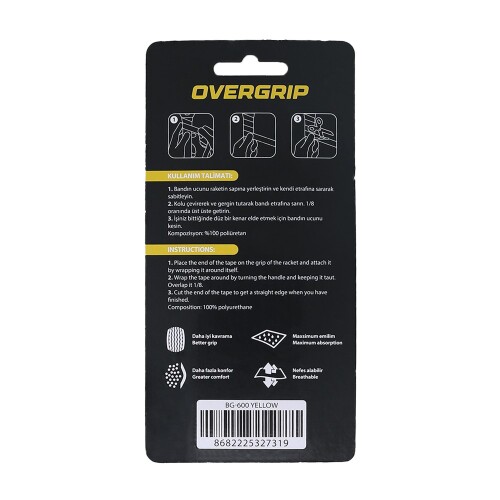 TBF Badminton Grip BG-600Y 3'lü - 1