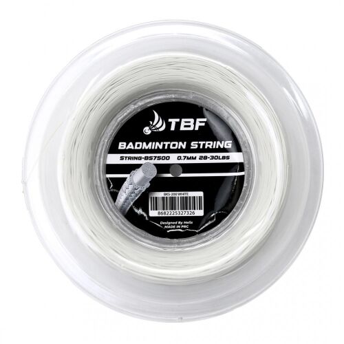 TBF Badminton String 200 Meters - White - 1